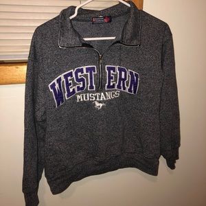 Western University Salt and Pepper quarterzip